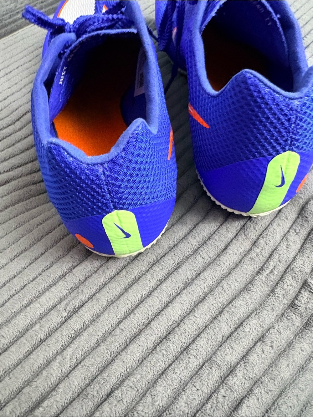 Nike Men’s Blue track Cleats with White & Orange Swoosh Nike rival zoom men’s 10 - Picture 3 of 7